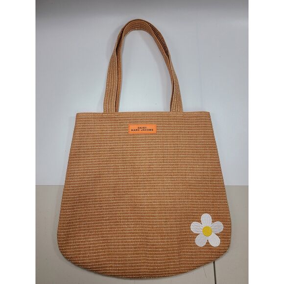 Marc Jacobs Daisy Woven Raffia Straw Tote Bag Beach Shopper Shoulder Bag - Picture 1 of 4